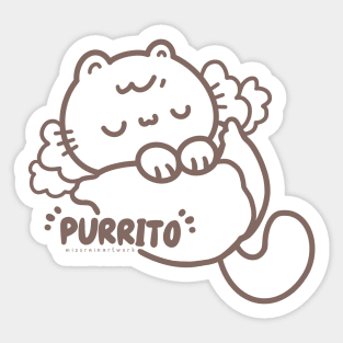 cat purrito Sticker